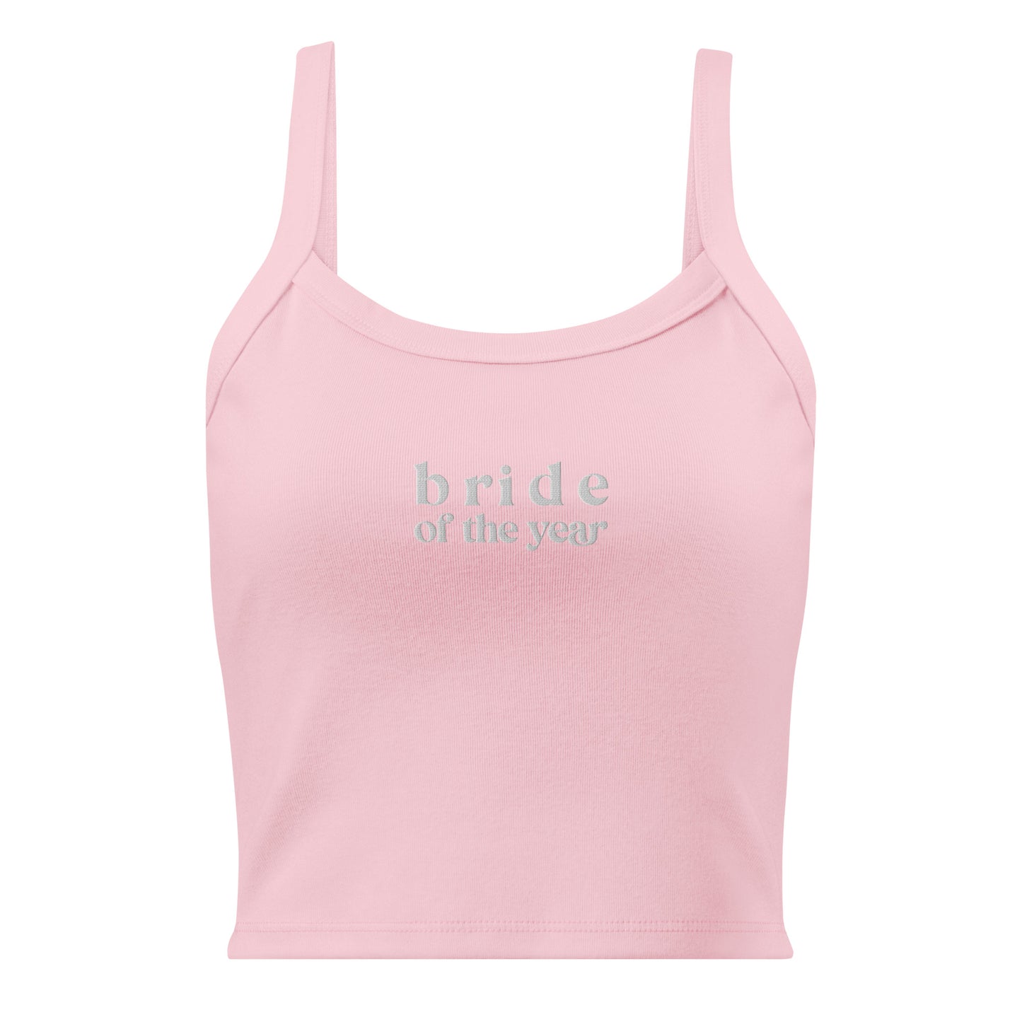 bride of the year bridal tank top for bachelorette and bridal events baby pink