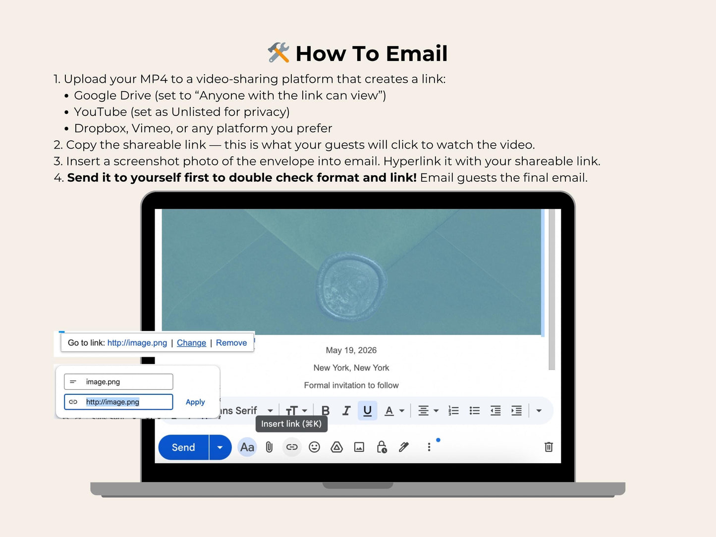 Retro Digital Save the Date – Horizontal Email Editable Template