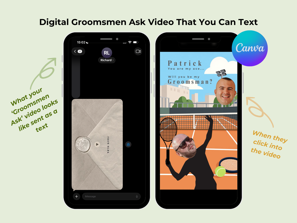 Tennis Groomsman Ask – Editable Canva Template