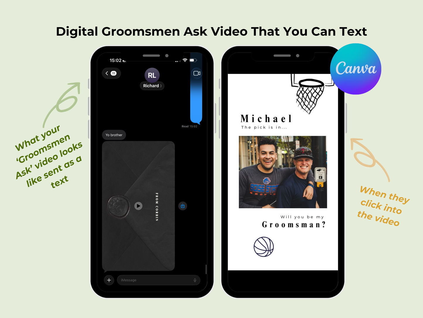 Draft Groomsmen Ask – Editable Canva Template