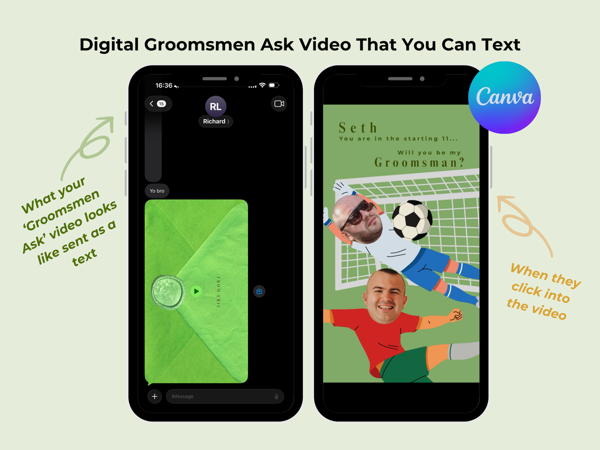 Soccer Groomsman Ask – Editable Canva Template