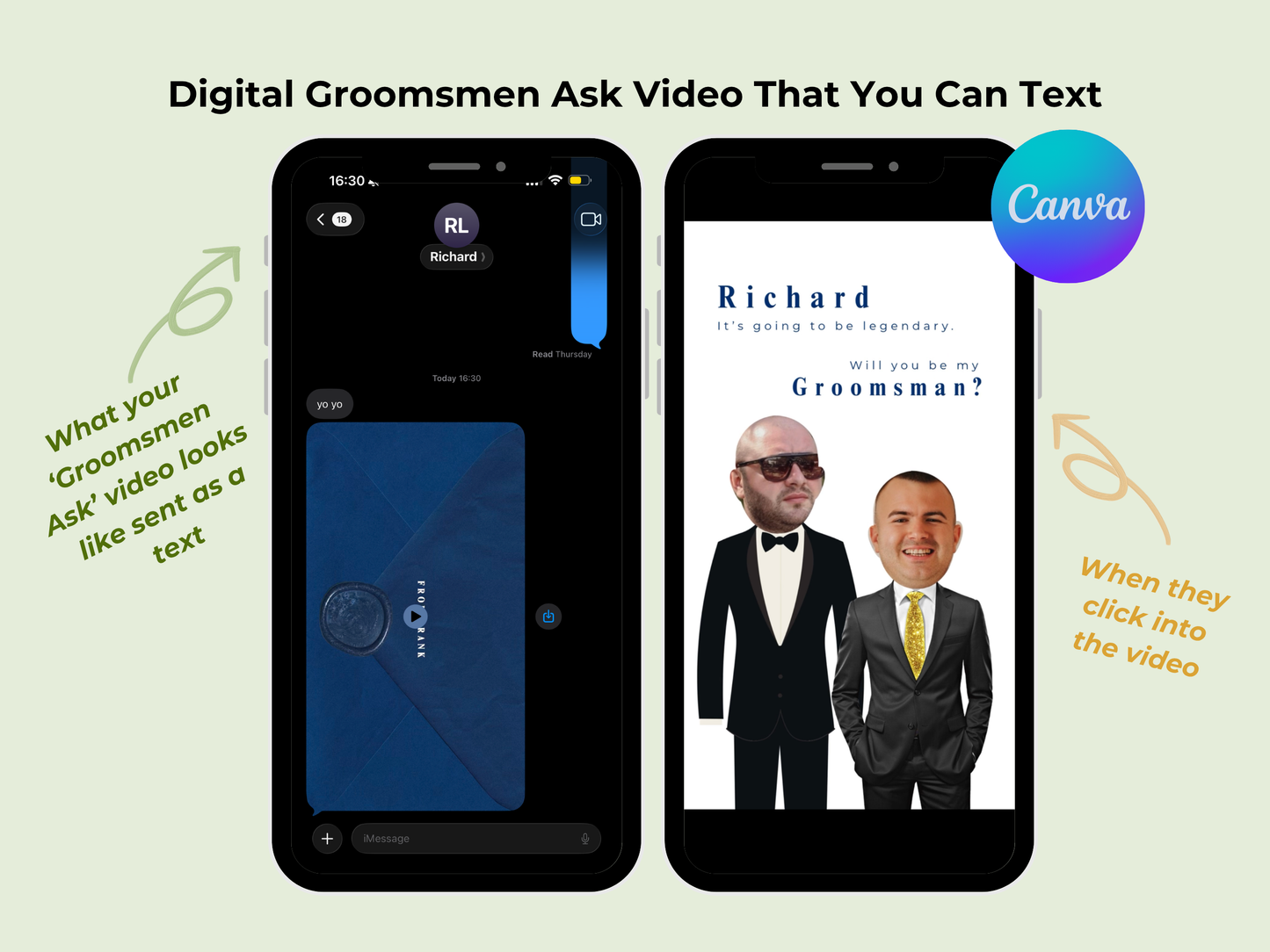 Suit Groomsmen Ask – Editable Canva Template
