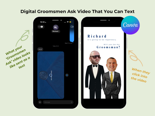 Suit Groomsmen Ask – Editable Canva Template