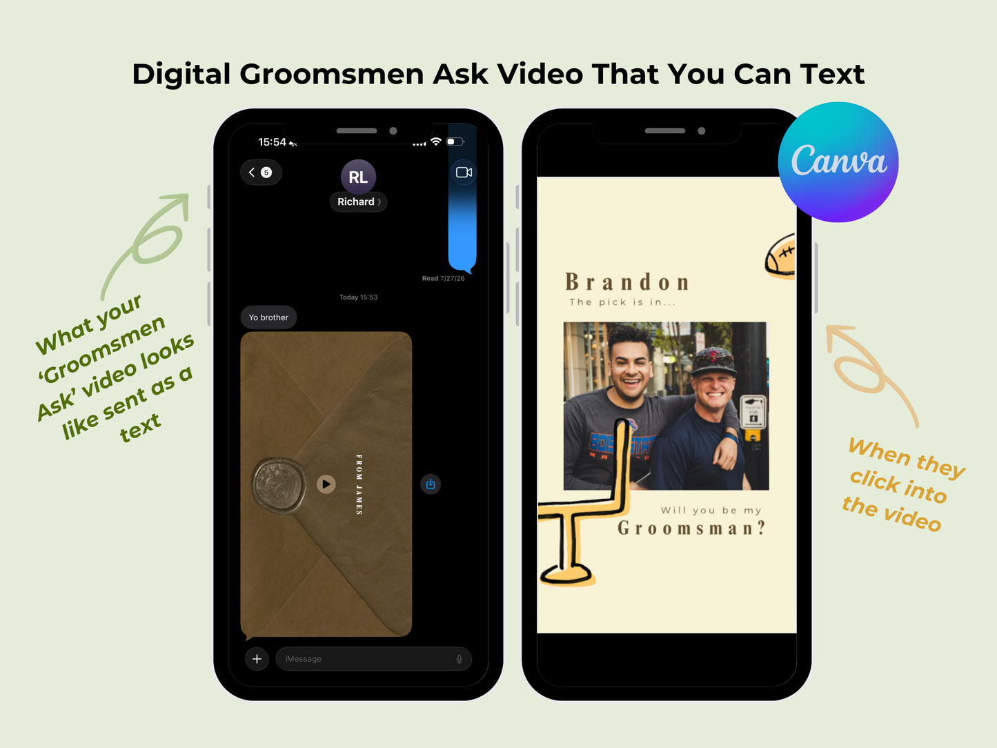 Draft (Football) Groomsman Ask – Editable Canva Template
