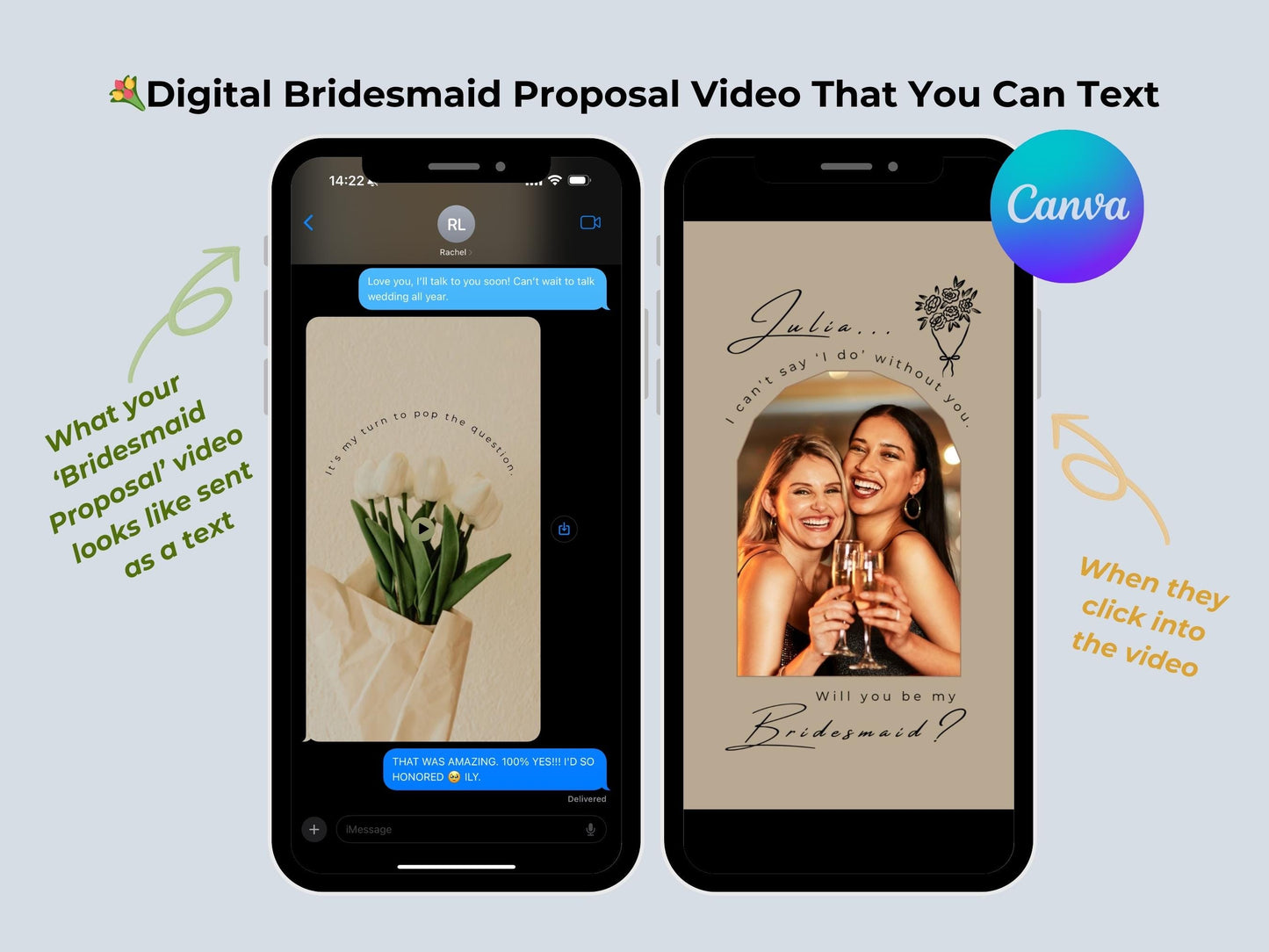 Floral Bridesmaid Proposal – Editable Canva Template