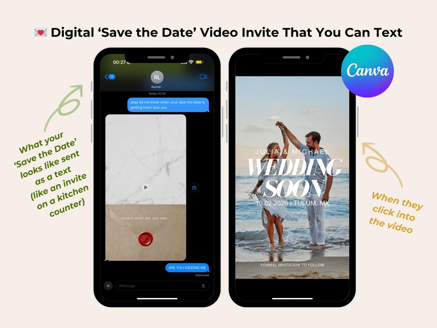 Lifestyle Digital Save the Date – Counter Envelope Editable Template