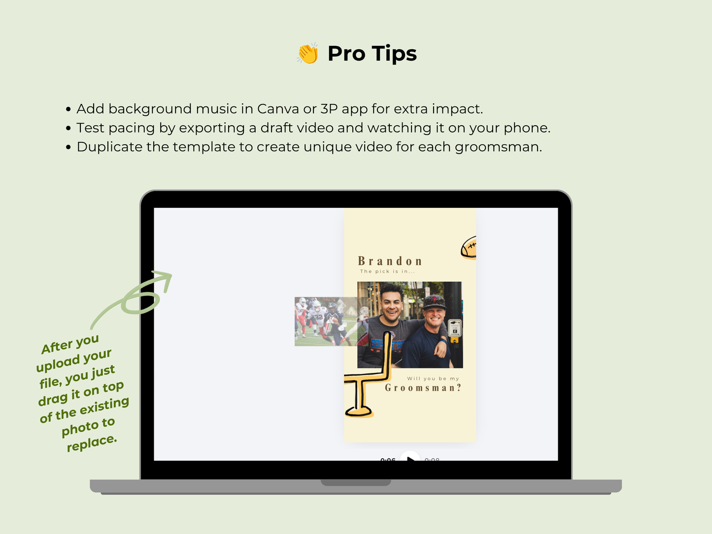Draft (Football) Groomsman Ask – Editable Canva Template