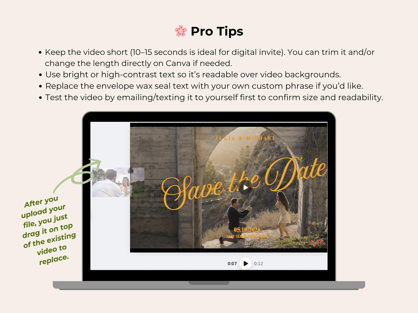 Retro Digital Save the Date – Horizontal Email Editable Template