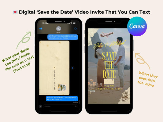 Travel-Inspired Digital Save the Date – Postcard Editable Template