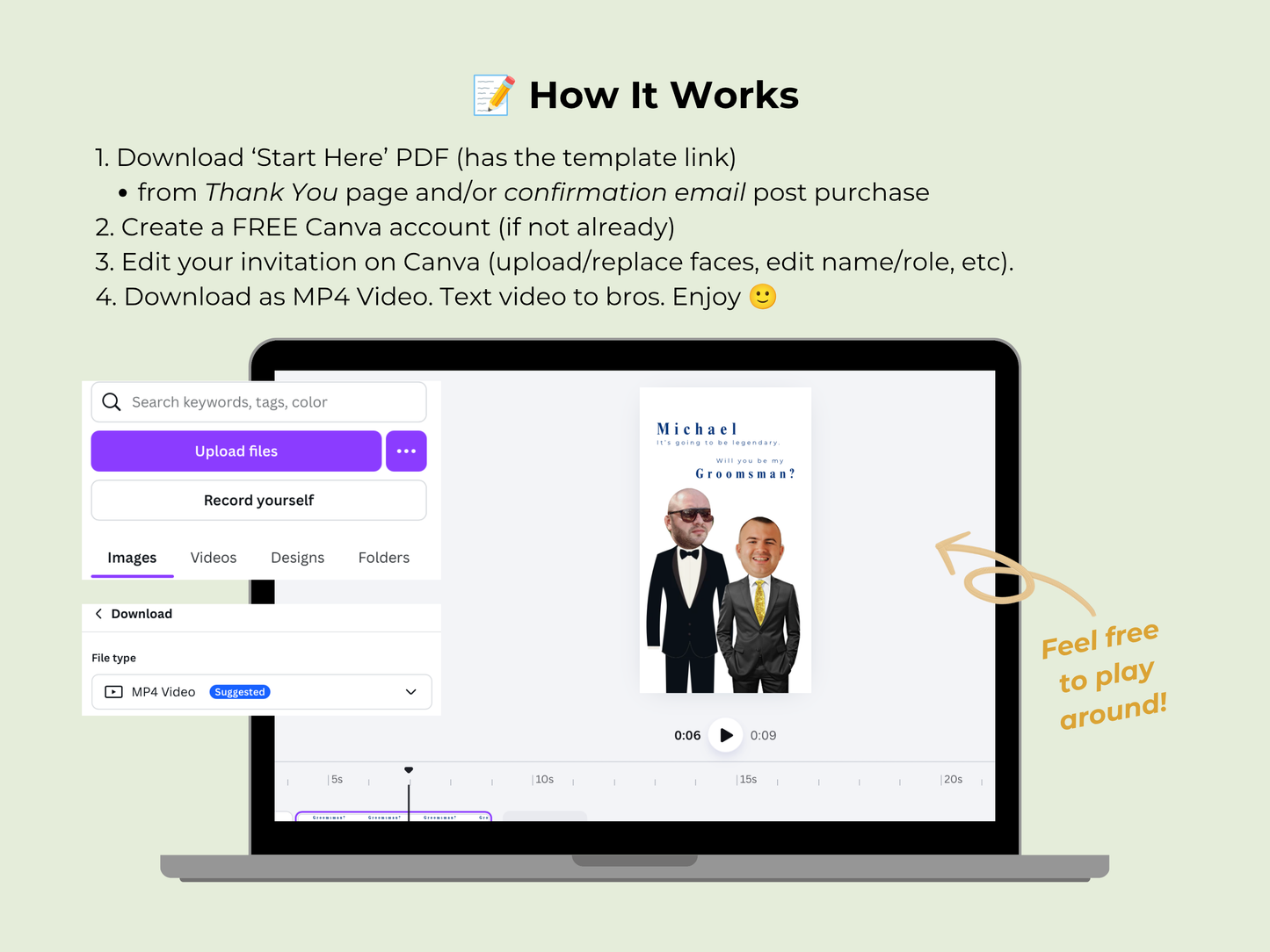 Suit Groomsmen Ask – Editable Canva Template