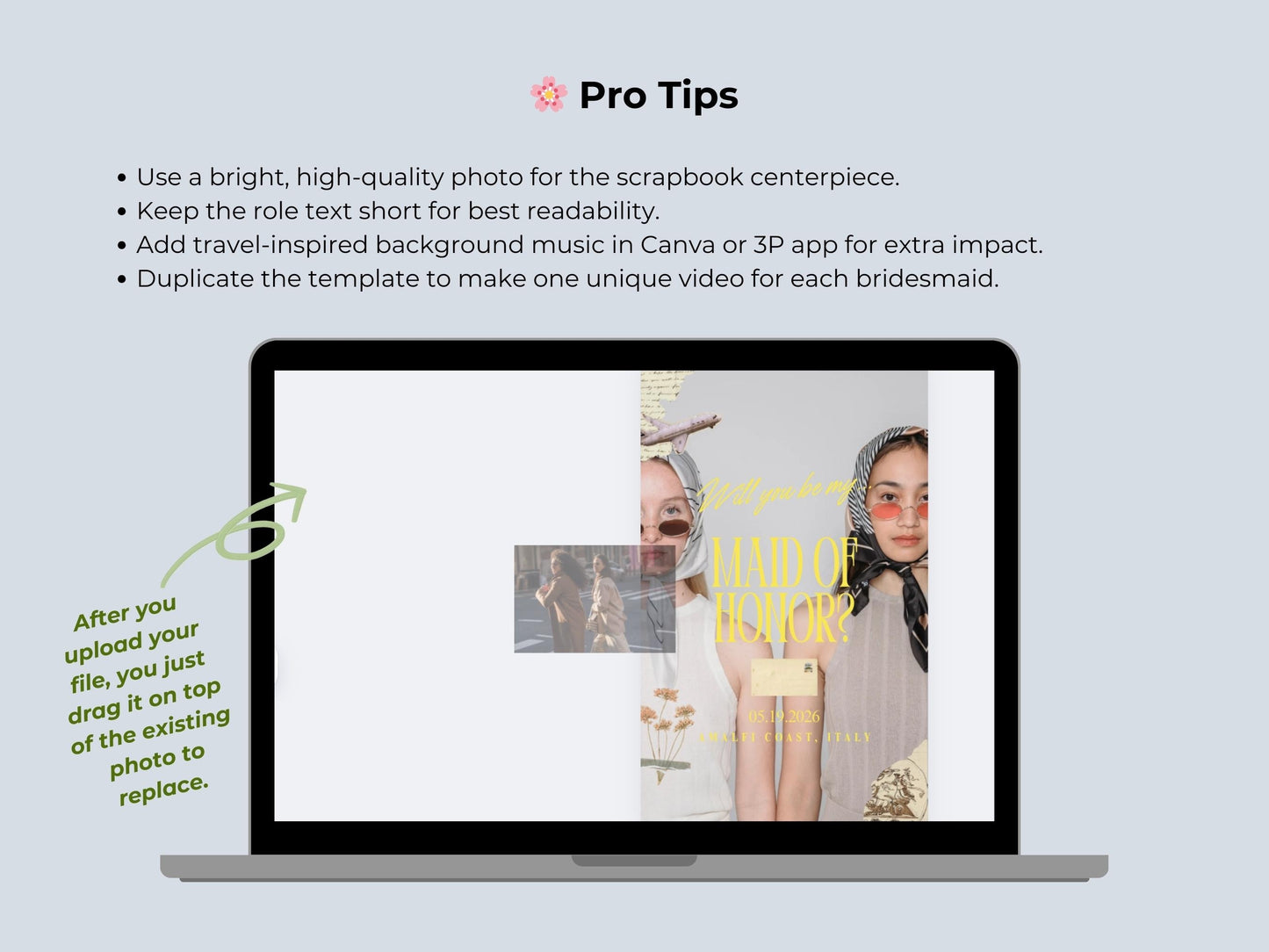 Travel-Inspired Bridesmaid Proposal – Editable Canva Template