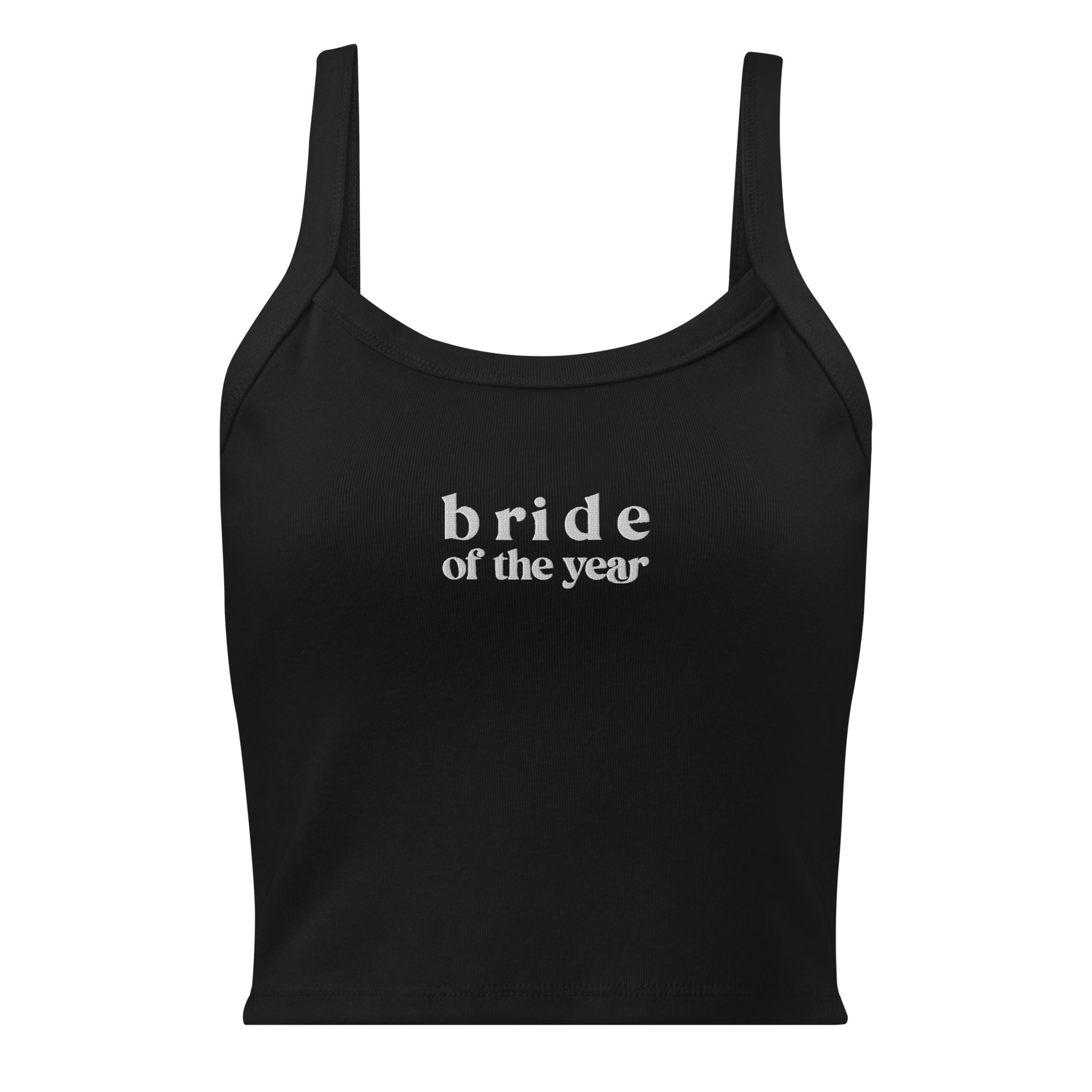 bride of the year bridal tank top for bachelorette and bridal events black