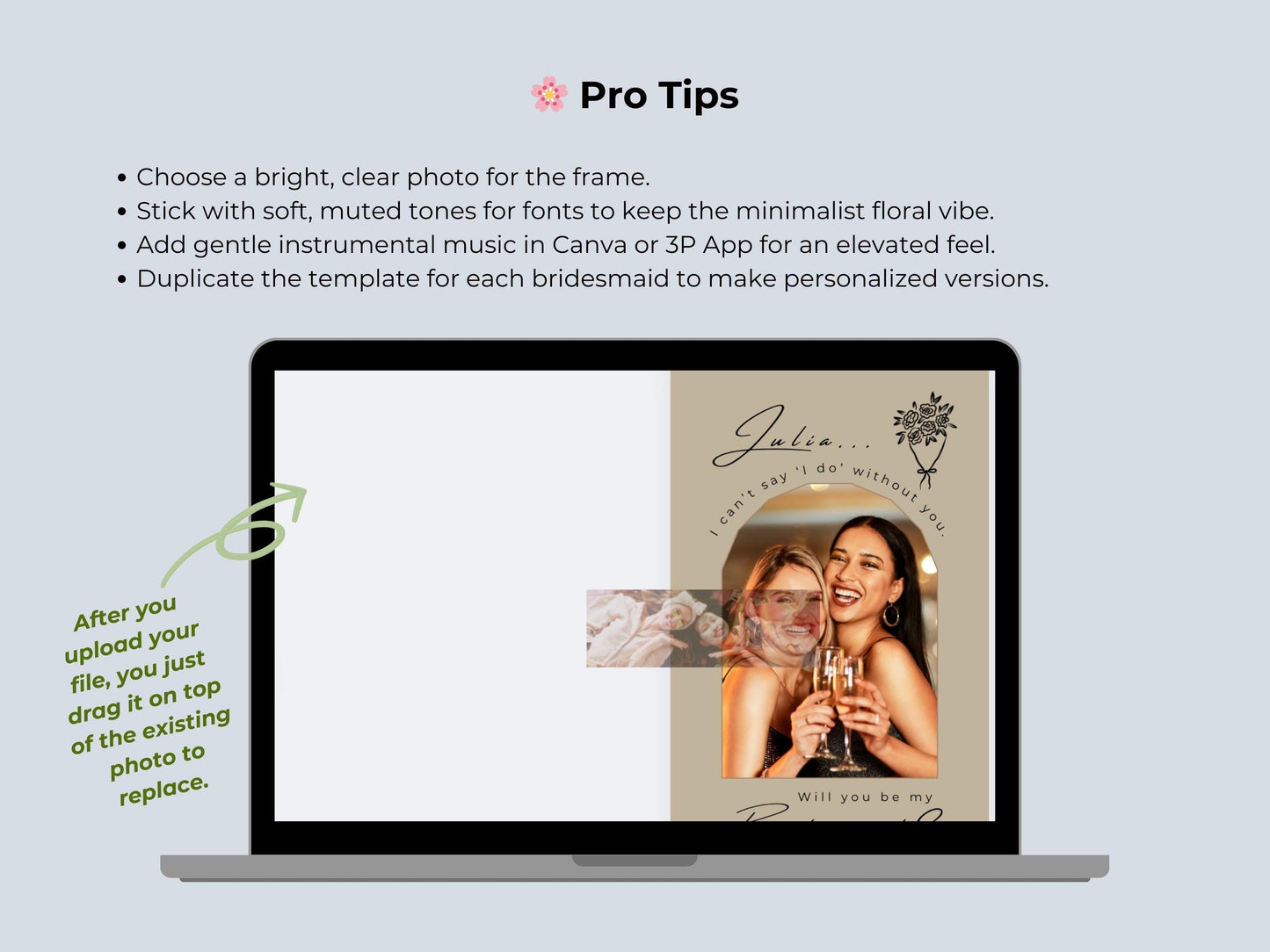 Floral Bridesmaid Proposal – Editable Canva Template