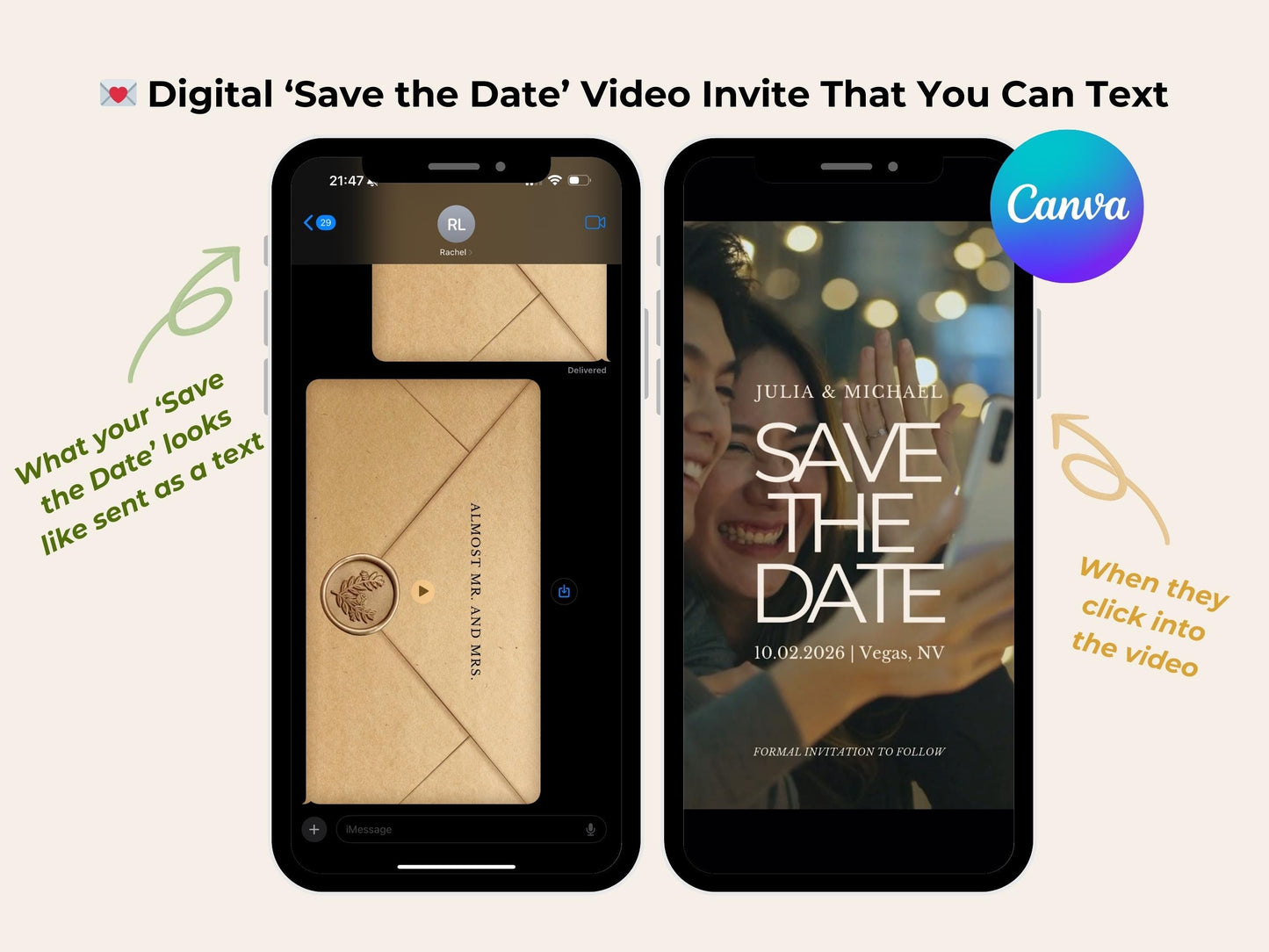 Modern Digital Save the Date – Editable Template