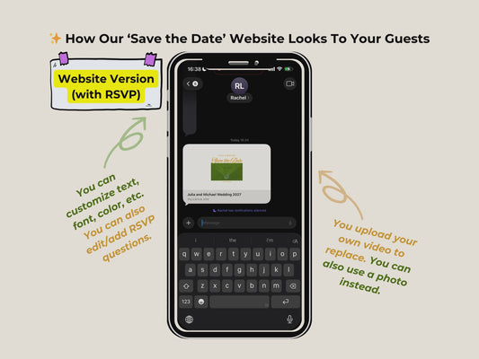 Modern Digital Save the Date Website with Early RSVP - Editable Canva Template