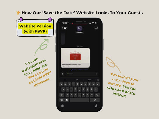 Romantic Digital Save the Date Website with Early RSVP - Editable Canva Template