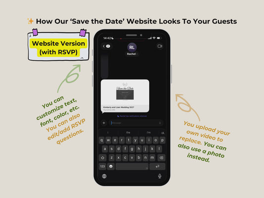 Classic Digital Save the Date Website with Early RSVP - Editable Canva Template